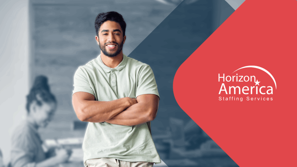 Employer stands smiling, confident in his flexible workforce